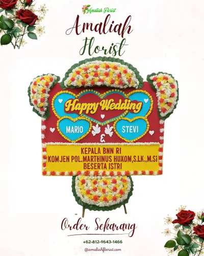 Karangan Papan Bunga Pernikahan di Tusan